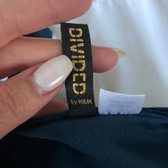 H&M Dark Teal Velvet Clasp Front Mini Dress - Picture 2 of 6